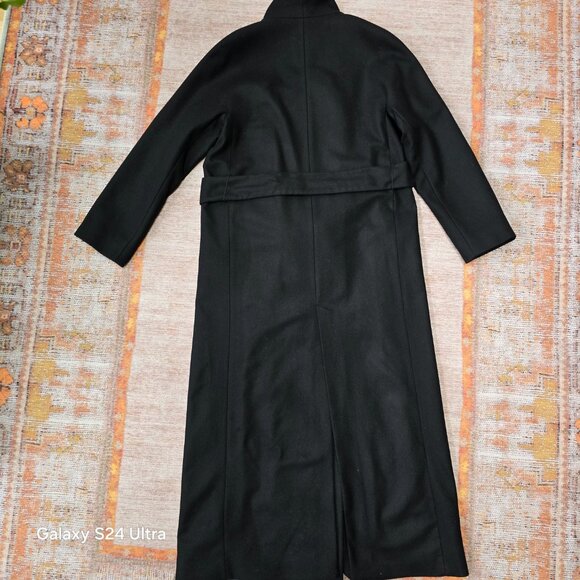 Massimo Dutti Women’s Wool Blend Long Coat – Black – Size 34 (XS/S) - Picture 3 of 11